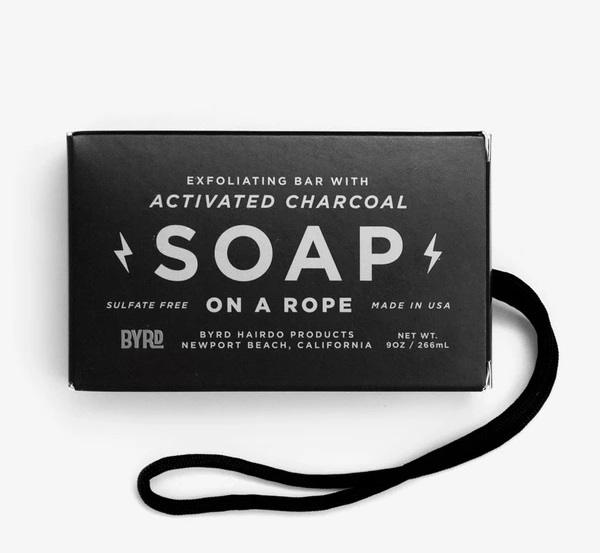 Byrd Soap on a Rope (Exfoliating Charcoal)